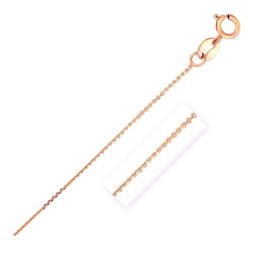 Bids.com 14k Rose Gold Diamond Cut Cable Link Chain 0.7mm Necklaces White Smoke 16 / Rose Gold,18 / Rose Gold,20 / Rose Gold