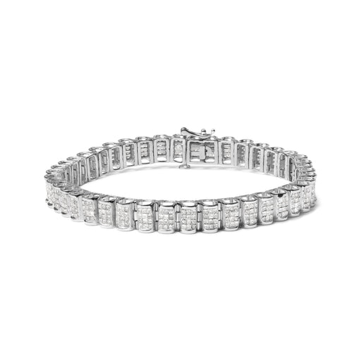 Bids.com 14K Yellow Gold 5.0 Cttw Invisible Set Princess-cut Diamond Buckle Link Tennis Bracelet (H-I Color, SI2-I1 Clarity) - Size 7.25" Bracelets White Smoke White.Gold / 7.5,Yellow.Gold / 7.25