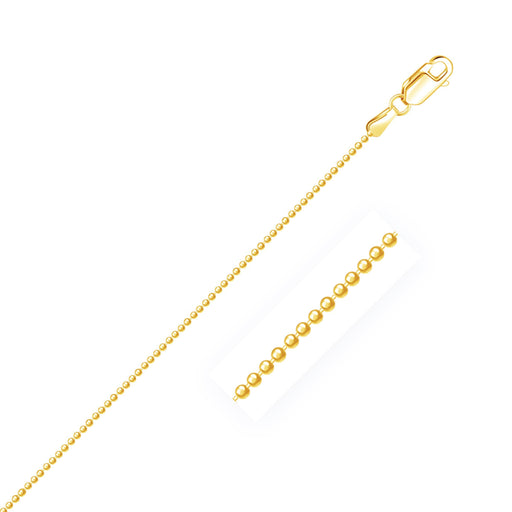 Bids.com 14k Yellow Gold Diamond-Cut Bead Chain 1.2mm Necklaces White Smoke 16 / Yellow Gold,18 / Yellow Gold,20 / Yellow Gold