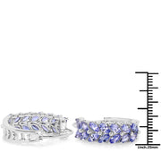 Bids.com 3.92 Carat Genuine Tanzanite .925 Sterling Silver Earrings Earrings White Smoke