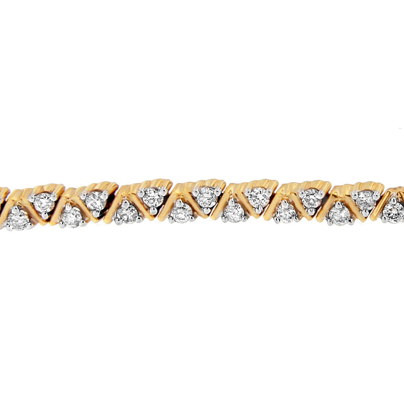 Bids.com 14K Yellow Gold Round-Cut Diamond Bracelet (4.00 cttw, H-I Color, I1-I2 Clarity) Bracelets Seashell Yellow.Gold / 7