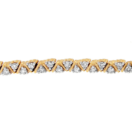Bids.com 14K Yellow Gold Round-Cut Diamond Bracelet (4.00 cttw, H-I Color, I1-I2 Clarity) Bracelets Seashell Yellow.Gold / 7