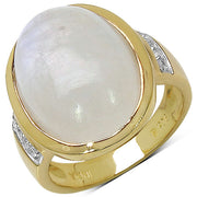 Bids.com 14.12 Carat Genuine White Rainbow Moonstone and White Topaz .925 Sterling Silver Ring Rings White Smoke size 7.00,size 6.00,size 8.00,size 9.00