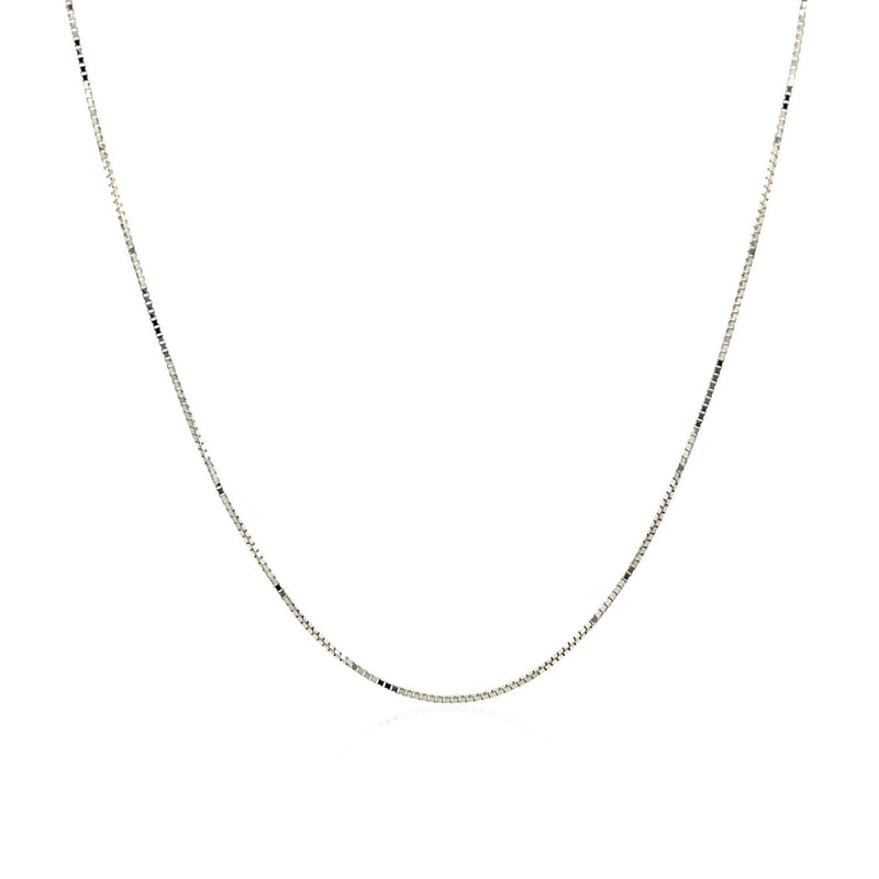 Bids.com 14k White Gold Classic Box Chain 0.6mm Necklaces White Smoke 13 / White Gold,16 / White Gold,17 / White Gold,18 / White Gold,20 / White Gold,24 / White Gold