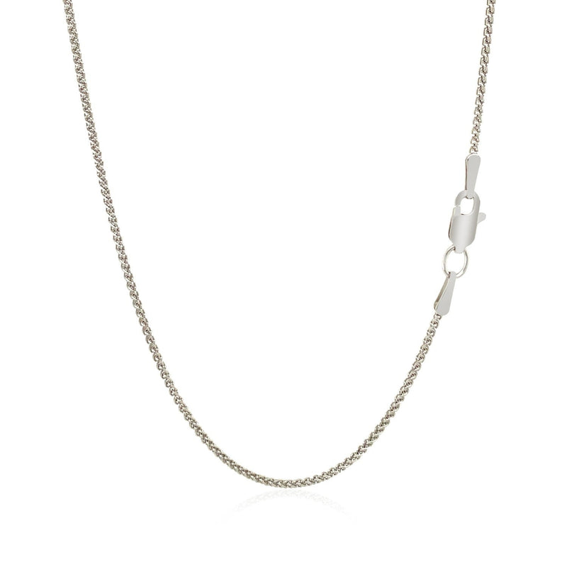 Bids.com 18k White Gold Round Wheat Chain 1.4mm Necklaces White Smoke 16 / White Gold,18 / White Gold,One / White Gold