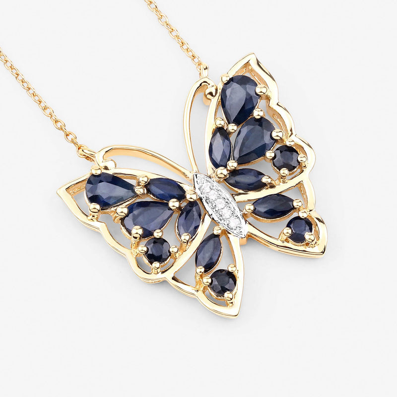 Bids.com 2.94 Carat Genuine Blue Sapphire and White Zircon .925 Sterling Silver Necklace Necklaces White Smoke