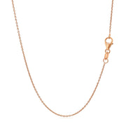Bids.com 14k Rose Gold Oval Cable Link Chain 0.97mm Necklaces White Smoke 16 / Rose Gold,18 / Rose Gold,20 / Rose Gold