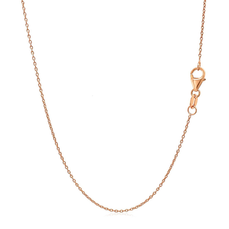 Bids.com 14k Rose Gold Oval Cable Link Chain 0.97mm Necklaces White Smoke 16 / Rose Gold,18 / Rose Gold,20 / Rose Gold