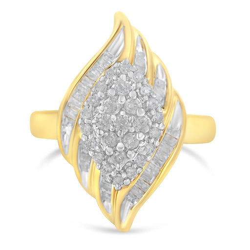 Bids.com 10K Yellow Gold Plated .925 Sterling Silver Diamond Cocktail Ring (3/4 Cttw, I-J Color, I2-I3 Clarity) - Size 6 Rings White Smoke 8 / Yellow.Sterling Silver,7 / Yellow.Sterling Silver,6 / Yellow.Sterling Silver,7.75 / Yellow.Sterling Silver,7.5 / Yellow.Sterling Silver,7.25 / Yellow.Sterling Silver,6.75 / Yellow.Sterling Silver,6.5 / Yellow.Sterling Silver,6.25 / Yellow.Sterling Sil