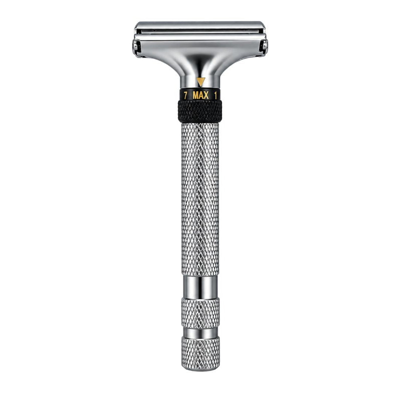Shave Essentials Adjustable Butterfly Razor Razors & Razor Blades White Smoke SILVER