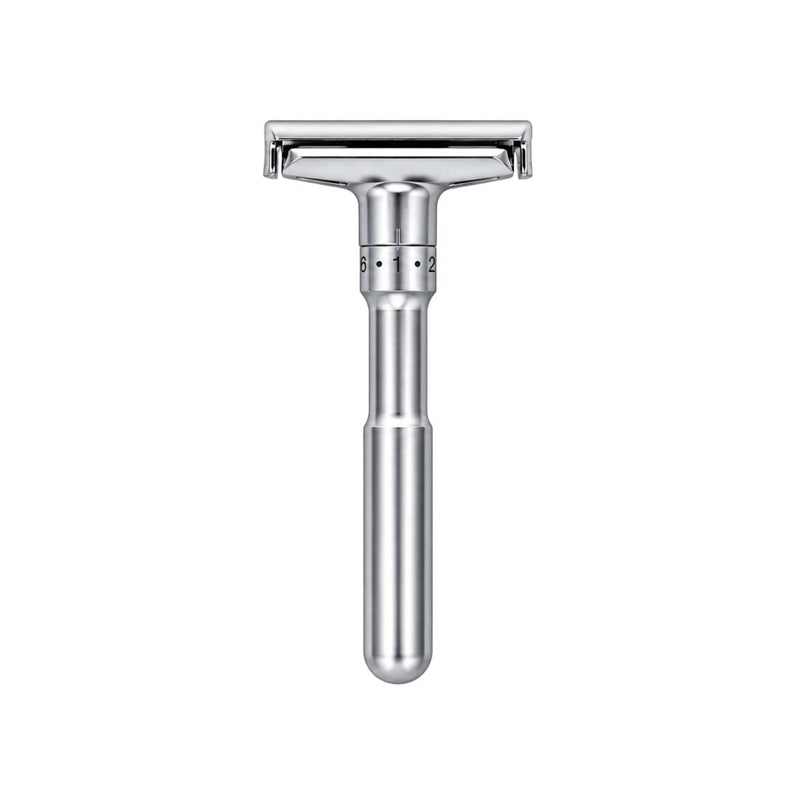 Shave Essentials Adjustable Double-Sided Safety Razor Razors & Razor Blades White Smoke SILVER