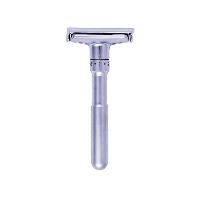Shave Essentials Adjustable Double-Sided Safety Razor Razors & Razor Blades White Smoke SILVER
