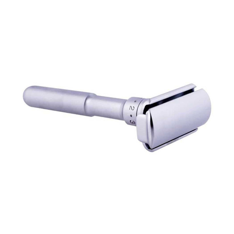 Shave Essentials Adjustable Double-Sided Safety Razor Razors & Razor Blades White Smoke SILVER,BLACK