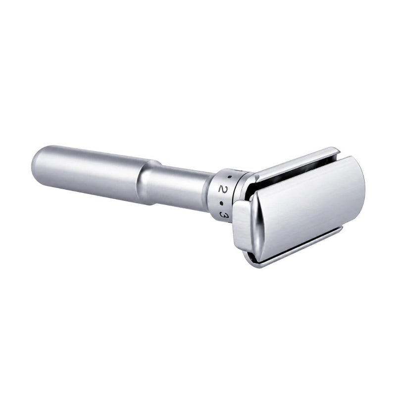Shave Essentials Adjustable Double-Sided Safety Razor Razors & Razor Blades White Smoke SILVER,BLACK