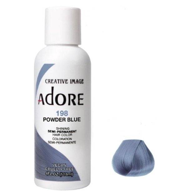 VIP Extensions Adore Semi-Permanent Hair Color, 4 fl oz Semi-Permanent Hair Color White Smoke 198 POWDER BLUE