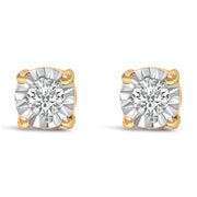 Bids.com .925 Sterling Silver 1/10 Cttw Round Brilliant-Cut Lab Grown Diamond Miracle-Set Stud Earrings (F-G Color, VS1-VS2 Clarity) Earrings White Smoke White.Sterling Silver / 0.1,Yellow.Sterling Silver / 0.1,Rose.Sterling Silver / 0.1