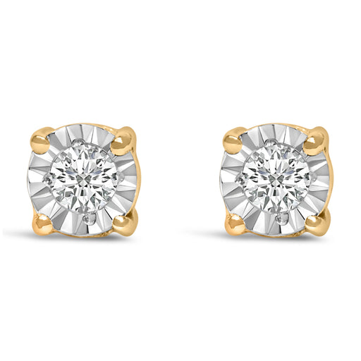 Bids.com .925 Sterling Silver 1/10 Cttw Round Brilliant-Cut Lab Grown Diamond Miracle-Set Stud Earrings (F-G Color, VS1-VS2 Clarity) Earrings White Smoke White.Sterling Silver / 0.1,Yellow.Sterling Silver / 0.1,Rose.Sterling Silver / 0.1