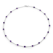 Bids.com 6.12 Carat Genuine Amethyst .925 Sterling Silver Necklace Necklaces White Smoke size 18.00,size 20.00,size 32.00