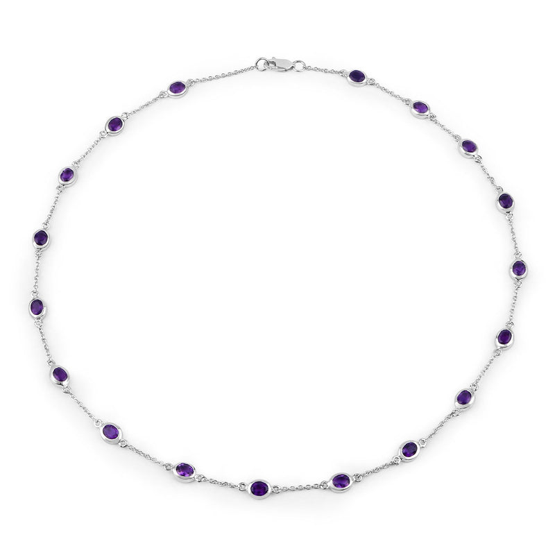 Bids.com 6.12 Carat Genuine Amethyst .925 Sterling Silver Necklace Necklaces White Smoke size 18.00,size 20.00,size 32.00