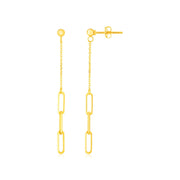 Bids.com 14K Yellow Gold Paperclip Chain and Fine Link Earrings Earrings White Smoke Yellow Gold