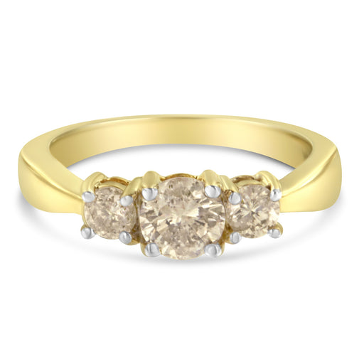 Bids.com 10K Yellow Gold Three Stone Diamond Band Ring (1.00 cttw, J-K Color, I2-I3 Clarity) Rings White Smoke 7 / Yellow.Gold,6 / Yellow.Gold,8 / Yellow.Gold,7.75 / Yellow.Gold,7.5 / Yellow.Gold,7.25 / Yellow.Gold,6.75 / Yellow.Gold,6.5 / Yellow.Gold,6.25 / Yellow.Gold