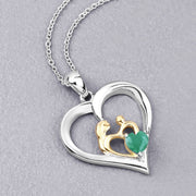 Bids.com 0.45 Carat Genuine Emerald .925 Sterling Silver Pendant Pendants Gray size 18.00
