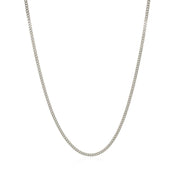 Bids.com 10k White Gold Gourmette Chain 1.5mm Necklaces White Smoke 16 / White Gold,18 / White Gold,20 / White Gold,22 / White Gold,24 / White Gold