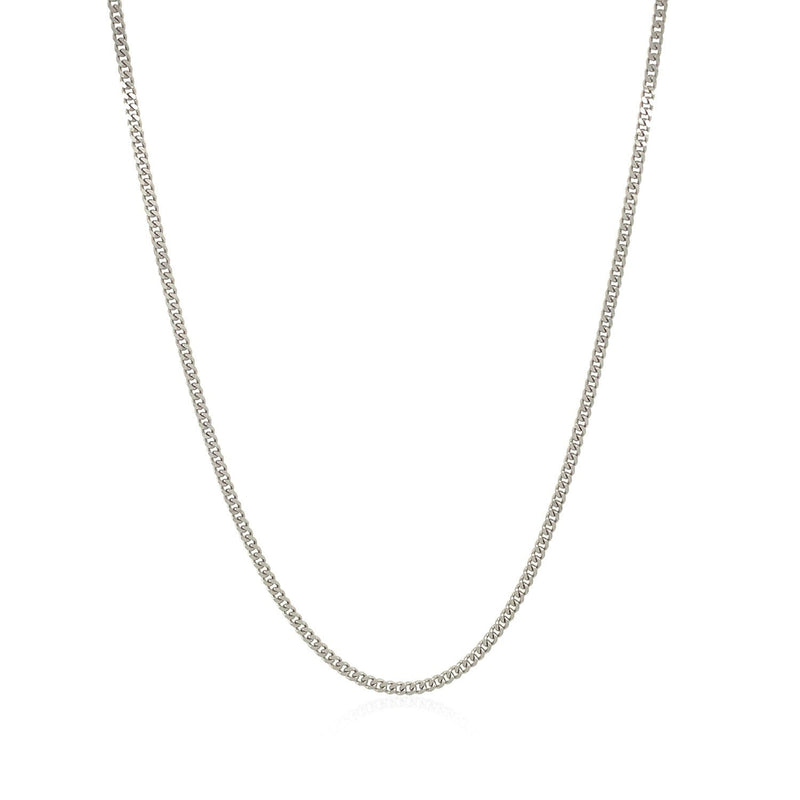 Bids.com 10k White Gold Gourmette Chain 1.5mm Necklaces White Smoke 16 / White Gold,18 / White Gold,20 / White Gold,22 / White Gold,24 / White Gold