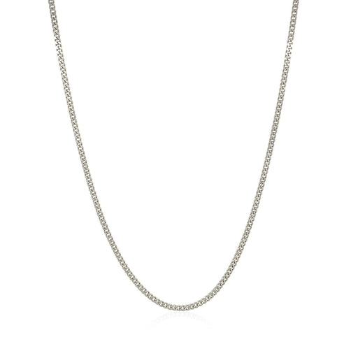 Bids.com 10k White Gold Gourmette Chain 1.5mm Necklaces White Smoke 16 / White Gold,18 / White Gold,20 / White Gold,22 / White Gold,24 / White Gold