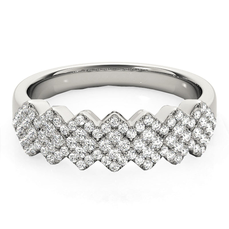 Bids.com Diamond Studded Wide Multi-Diagonal Pattern Ring in 14k White Gold (5/8 cttw) Rings White Smoke 3 / White Gold,3.5 / White Gold,4 / White Gold,4.5 / White Gold,5 / White Gold,5.5 / White Gold,6 / White Gold,6.5 / White Gold,7 / White Gold,7.5 / White Gold,8 / White Gold,8.5 / White Gold,9 / White Gold