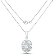 Bids.com 1.89 Carat Genuine Aquamarine and White Topaz .925 Sterling Silver Pendant Pendants White Smoke