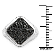 Bids.com 0.54 Carat Genuine Black Diamond .925 Sterling Silver Ring Rings White Smoke size 9.00,size 9.50,size 6.00,size 7.00,size 8.00