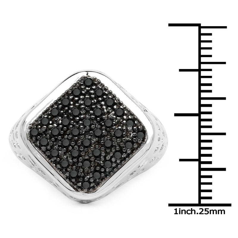 Bids.com 0.54 Carat Genuine Black Diamond .925 Sterling Silver Ring Rings White Smoke size 9.00,size 9.50,size 6.00,size 7.00,size 8.00