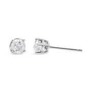Bids.com 14K White Gold 3/4 Cttw Lab Grown Diamond 4-Prong Classic Stud Earrings (F-G Color, VS2-SI1 Clarity) Earrings White Smoke White.Gold / 0.75