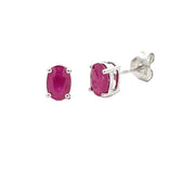 Bids.com 1.14ct Ruby Stud Earrings 10KT White Gold Earrings White Smoke
