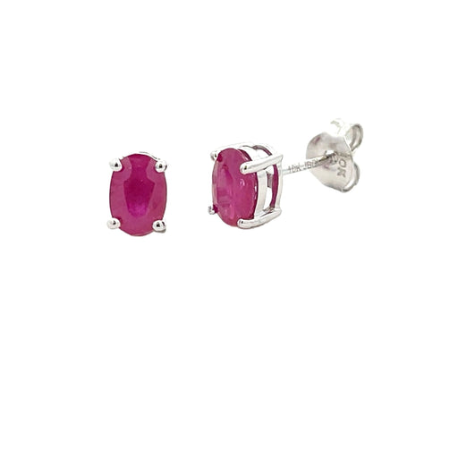 Bids.com 1.14ct Ruby Stud Earrings 10KT White Gold Earrings White Smoke