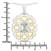 Bids.com 2.10 Carat Genuine Green Amethyst .925 Sterling Silver Pendant Pendants White Smoke