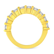 Bids.com 14K Yellow Gold Plated .925 Sterling Silver 2.0 Cttw Round Brilliant Cut Diamond 10 Stone Anniversary Band Ring (J-K Color, I1-I2 Clarity) - Size 7 Rings White Smoke 7 / Yellow.Sterling Silver,8 / Yellow.Sterling Silver,6 / Yellow.Sterling Silver