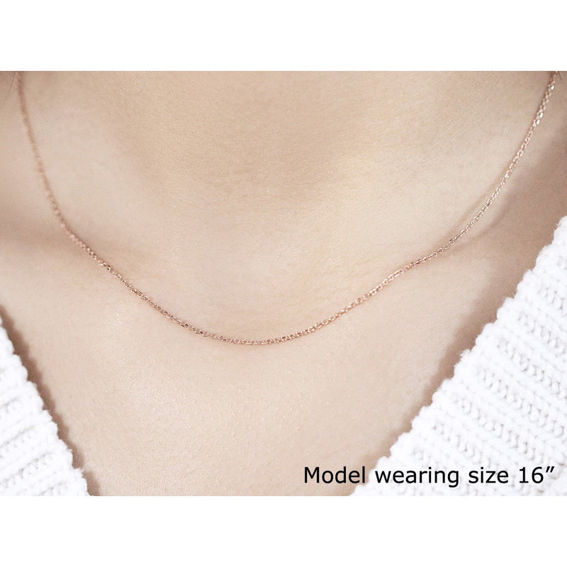 Bids.com 14k Rose Gold Diamond Cut Cable Link Chain 1.1mm Necklaces Light Gray 16 / Rose Gold,18 / Rose Gold,20 / Rose Gold