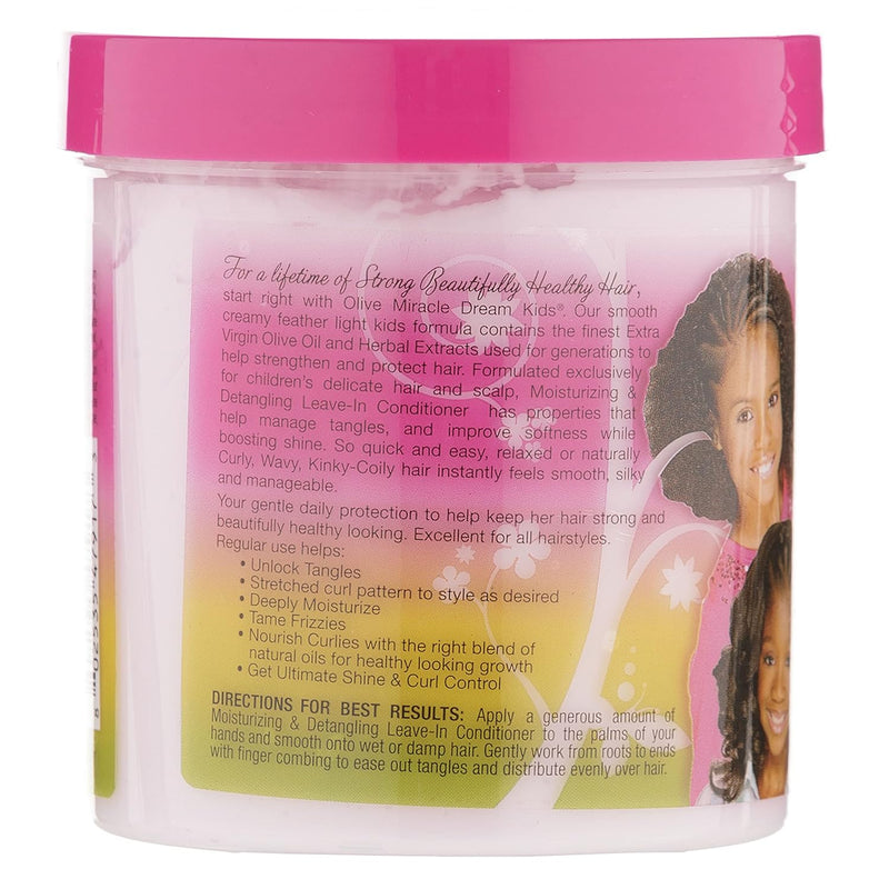 VIP Extensions African Pride Dream Kids Olive Miracle Detangling Moisturizing Leave-In Conditioner - Contains Olive Oil, Moisturizes & Nourishes Coils & Hair Curls, 15 Oz Leave-In Conditioner Light Gray