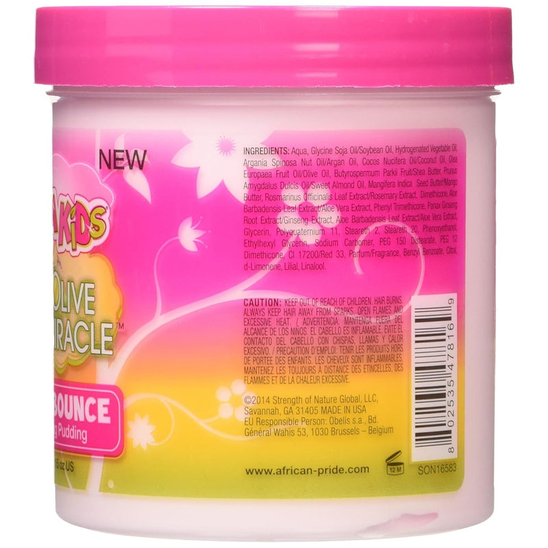 VIP Extensions African Pride Dream Kids Olive Miracle Quick Bounce Detangling Pudding, 15 oz Styling Cream White Smoke