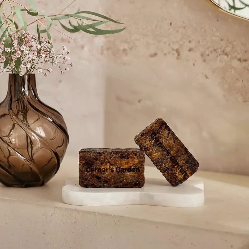 Garner's Garden Raw African Black Soap Bar (0.5 lb) Soap Rosy Brown 1 Pack,2 Pack,3 Pack