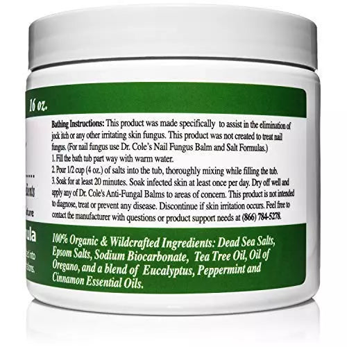 COLEHERBALS LLC 11 - Dr. Cole’s Organic Anti-fungal Skin Soaking Salts Herbal Lavender