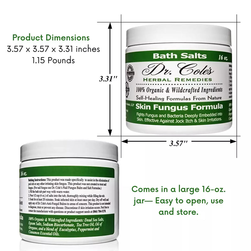 COLEHERBALS LLC 11 - Dr. Cole’s Organic Anti-fungal Skin Soaking Salts Herbal White Smoke