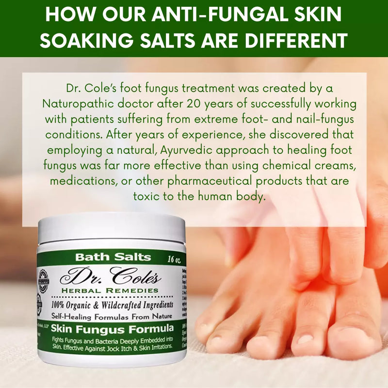 COLEHERBALS LLC 11 - Dr. Cole’s Organic Anti-fungal Skin Soaking Salts Herbal Antique White
