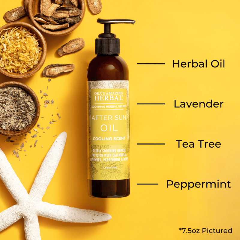 Ora's Amazing Herbal After Sun & Shave Oil Body Oil Sandy Brown 7.5 oz,2 oz