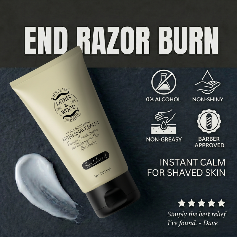 Lather & Wood Shaving Co After-Shave Balm - Sandalwood Men Grooming, Health Dark Slate Gray