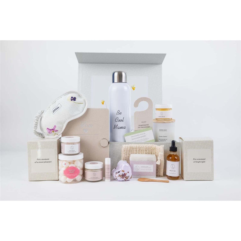 Lizush New Mom Gift, Pampering Natural Skincare gift for New Mom Gift set for new mom Light Gray No,Yes