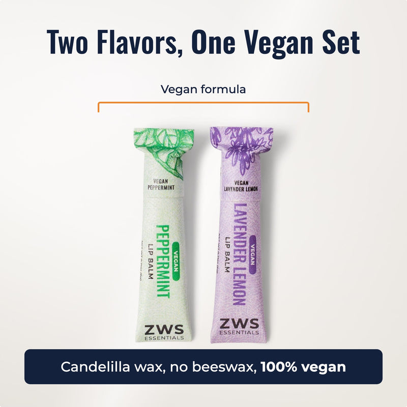 ZeroWasteStore.com All Natural Lip Balm White Smoke Lip Balm Set - Bundle of 5,Organic Trio,Vegan Duo,Organic Almond Vanilla,Organic Orange Vanilla,Organic Raspberry Mint,Vegan Peppermint,Vegan Lavender Lemon