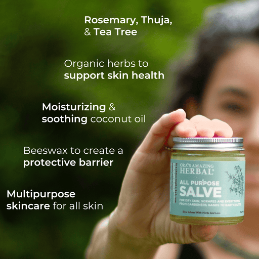 Ora's Amazing Herbal All Purpose Salve, Herbal Salve with Comfrey & Tea Tree Oil Skin Care Black Jar 4oz